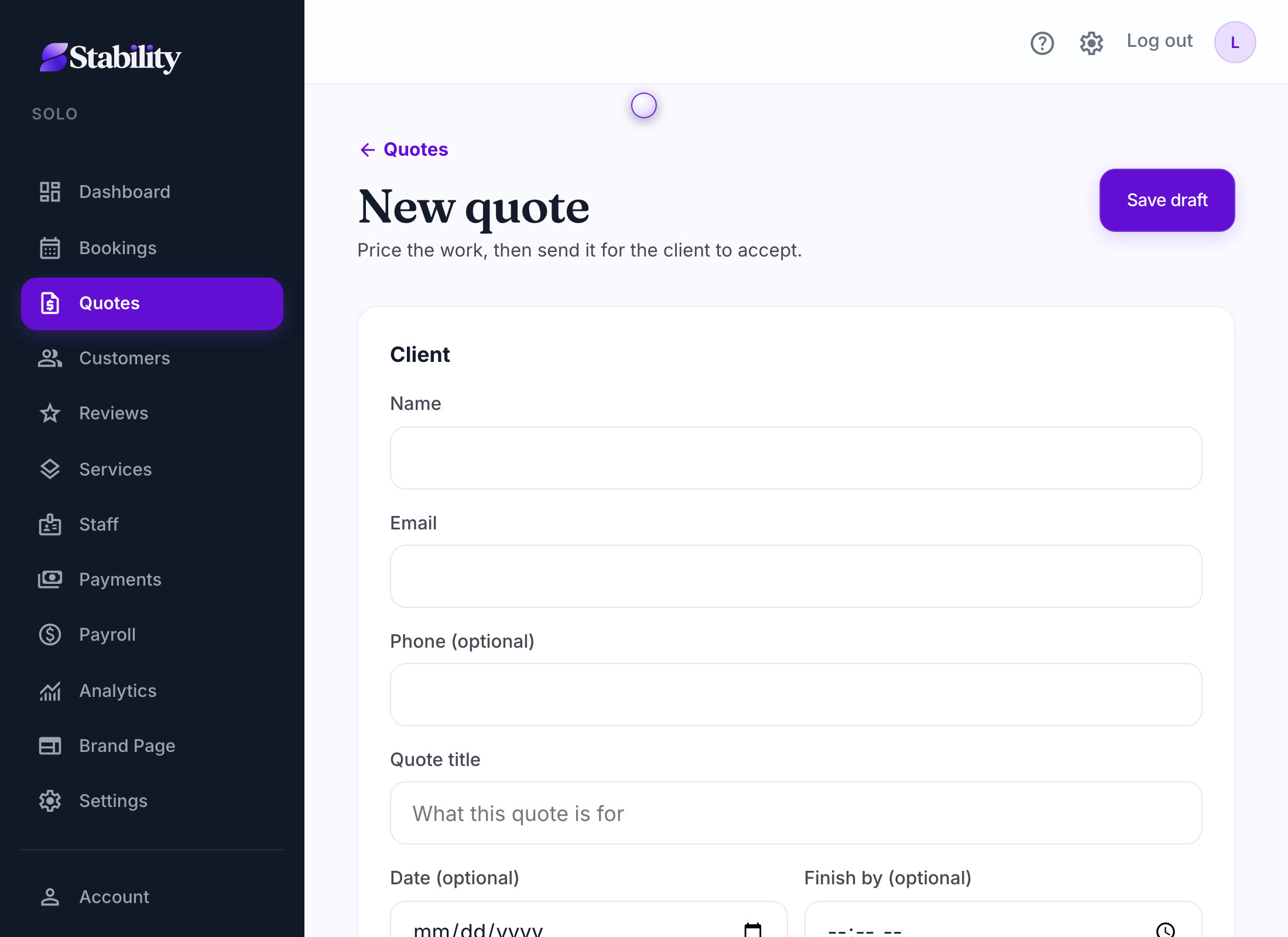 A quote becomes the scheduled job